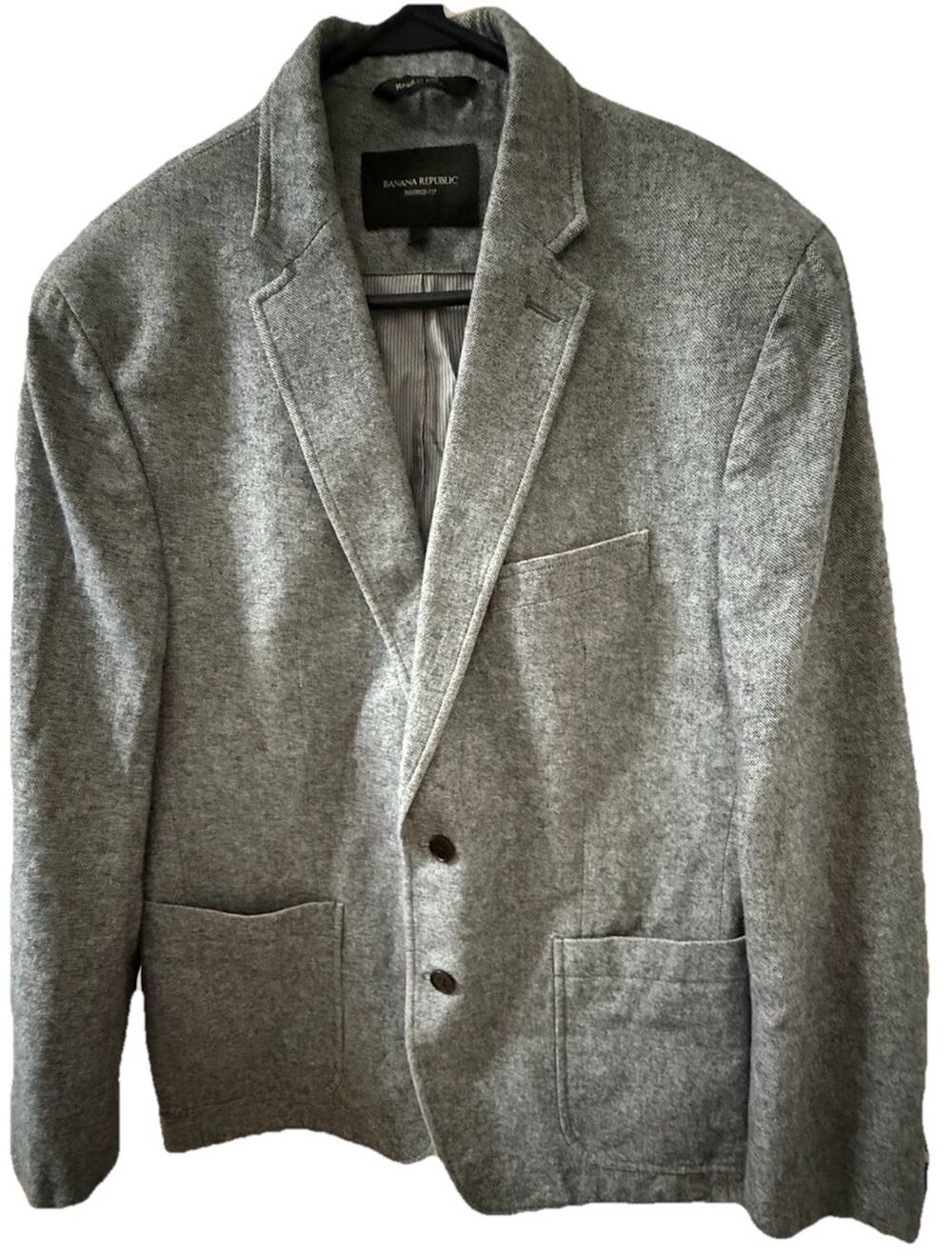 BANANA REPUBLIC Men’s Navy Cotton Blazer Tailored Fit  42 Short